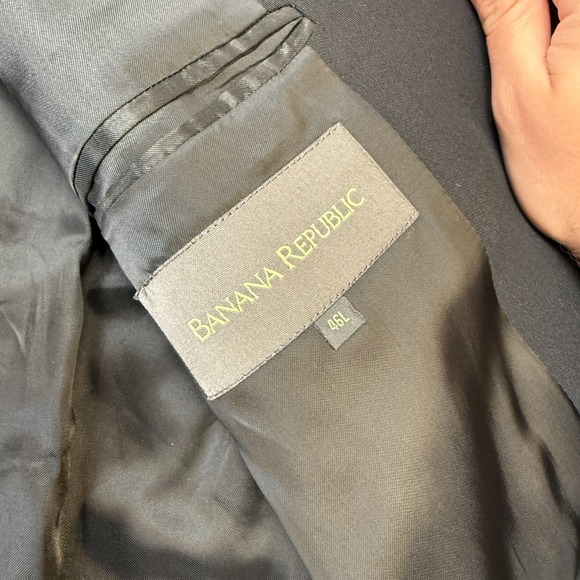 VTG Banana Republic Blazer Mens 46L‎ Black Lightweight Jacket Three Button Coat - Picture 7 of 15